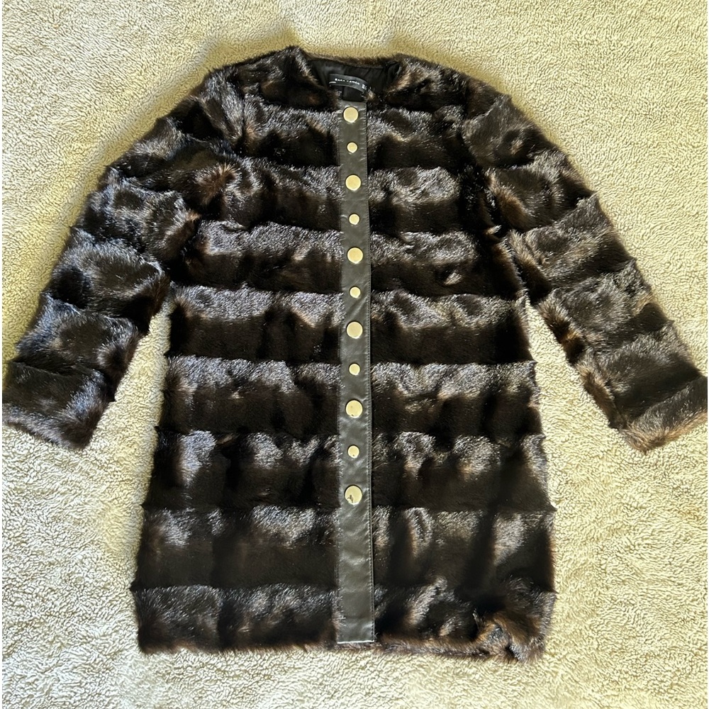 Zara  furry Gold Buttoned Frock Coat